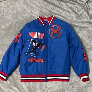 Spiderman Miles Morales Kids Blue Jacket Sz 11-12